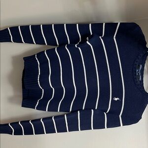 Ralph Lauren Navy Sweater with White Stripes
